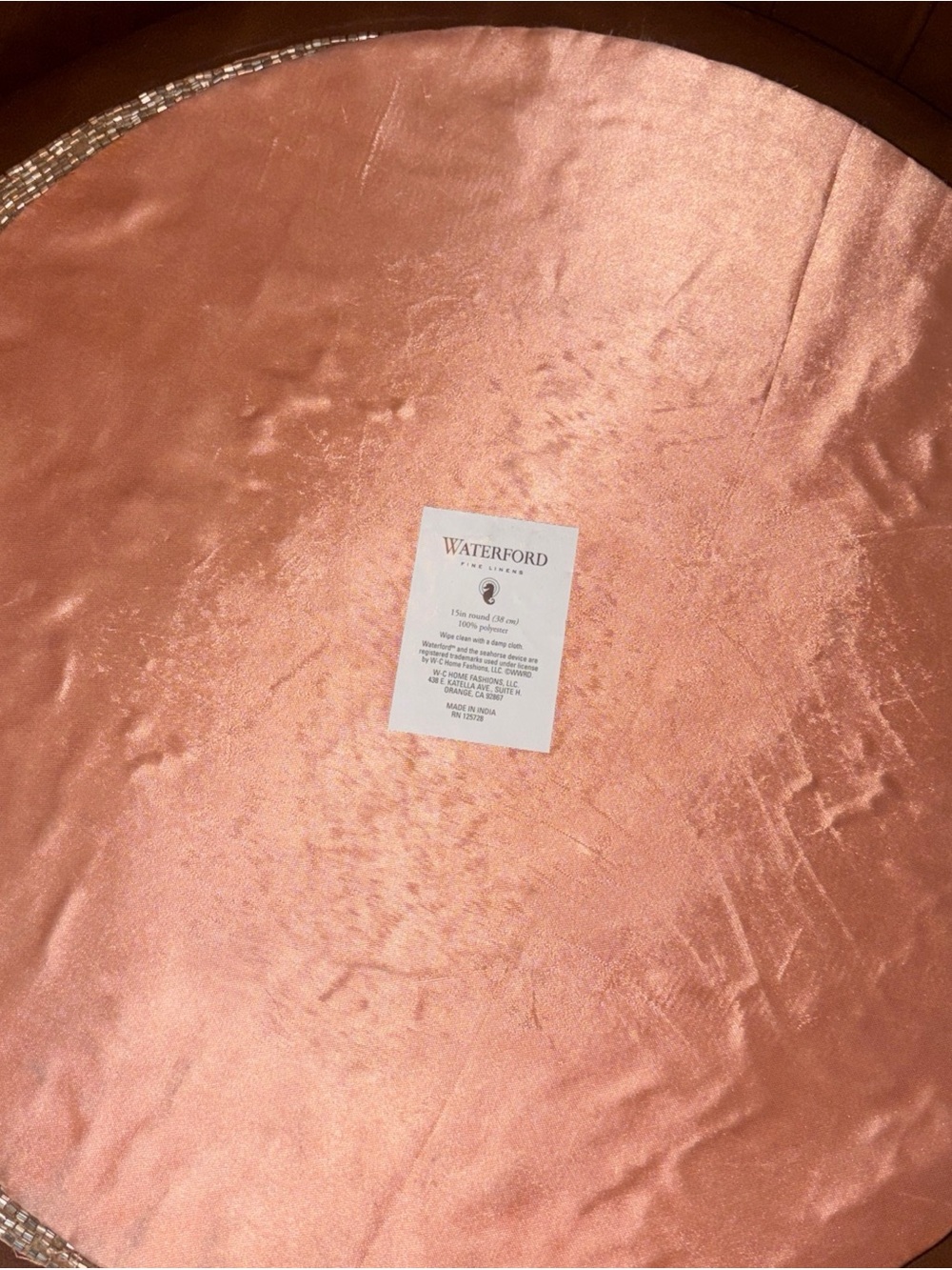 3 Waterford Placemat Beaded rosegold pink Charger seahorse nautical beachhouse - Picture 6 of 9